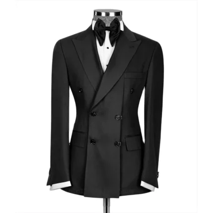 Men Double Breasted Buttons Suits Blazer Smart Causal Male