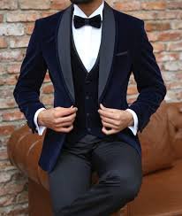 Blue Velvet Men's 3 Pieces Suit