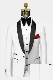 Men Suit 3 Pieces White
